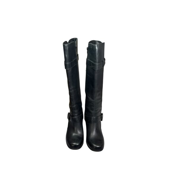 Born Shoes - Born Black Leather KneeHigh Boots | SZ:8.5 | Buckle Detail | Excellent Condition